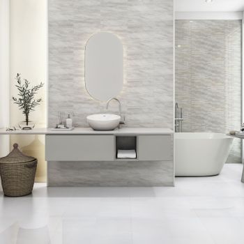 MARMURA, PETRA MILK WHITE MOZAIC, PLACAJ, 60X15, 1.2, SCAPITAT + LUSTRUIT
