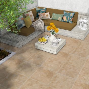 TRAVERTIN, LIGHT STANDARD C/C, PLACAJ, 40.6X40.6, 1.2, MAT + CHITUIT