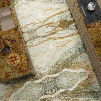 GRANIT, GOLDEN CRYSTAL, LASTRE, 2, LUSTRUIT