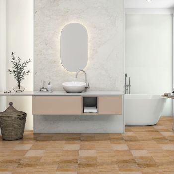 TRAVERTIN, ROMANO CREAM V/C, PLACAJ, 45.7X45.7, 1.2, LUSTRUIT + CHITUIT