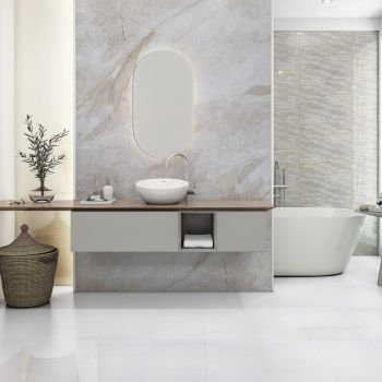 MARMURA, PETRA MILK WHITE MOZAIC, PLACAJ, 60X15, 1.2, SCAPITAT + LUSTRUIT